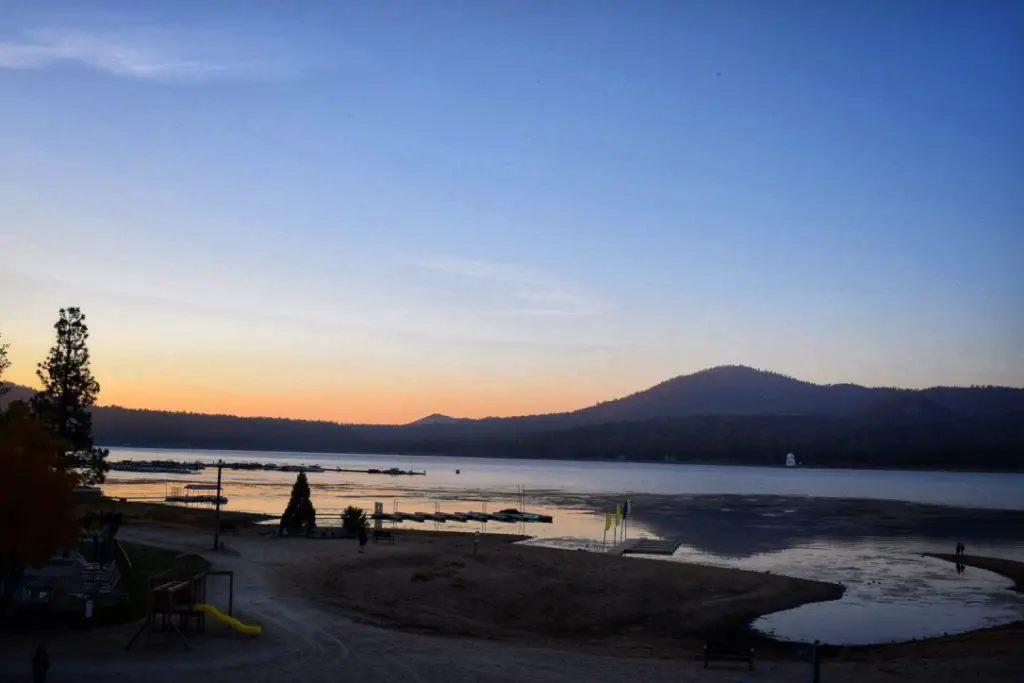 The view from the room at Marina Resort Big Bear Lake California