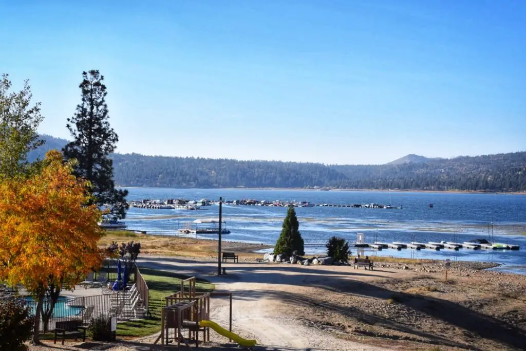 The view from Marina Resort Big Bear Lake California